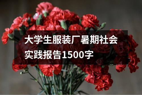 大学生服装厂暑期社会实践报告1500字