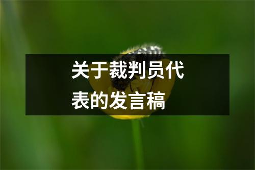 关于裁判员代表的发言稿