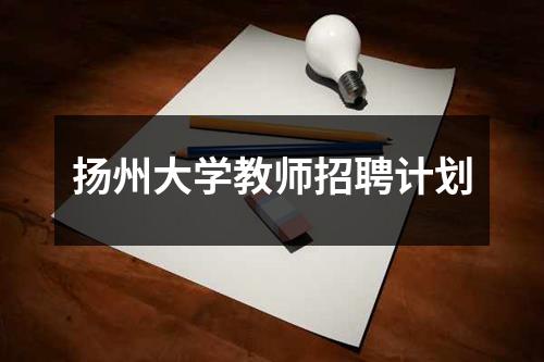 扬州大学教师招聘计划