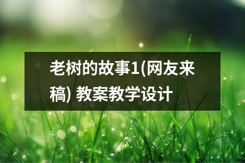 老树的故事1(网友来稿) 教案教学设计