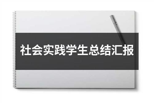 社会实践学生总结汇报