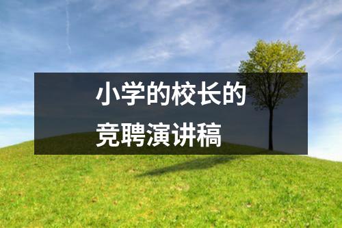 小学的校长的竞聘演讲稿