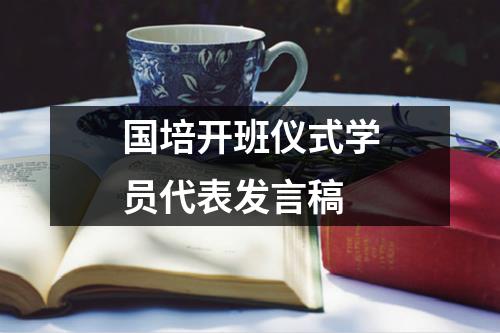 国培开班仪式学员代表发言稿