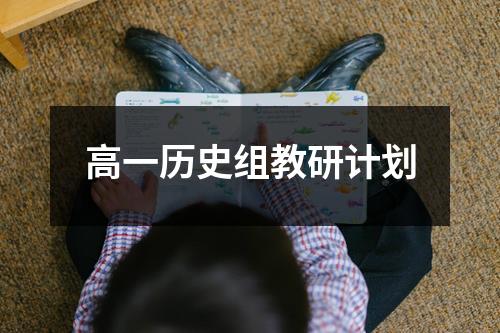 高一历史组教研计划