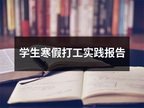 学生寒假打工实践报告