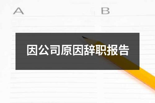 因公司原因辞职报告