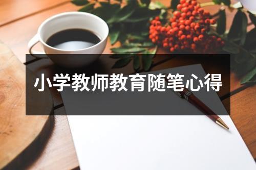 小学教师教育随笔心得