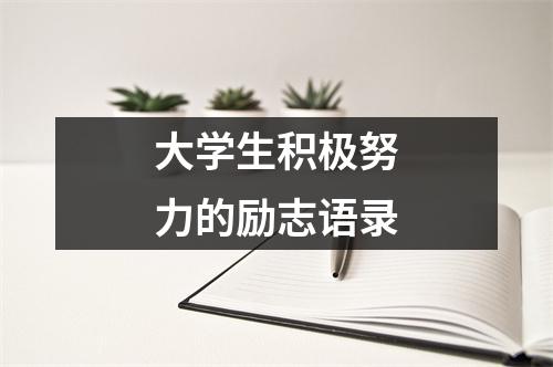 大学生积极努力的励志语录