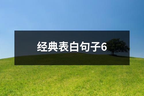 经典表白句子6