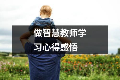 做智慧教师学习心得感悟