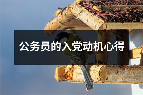 公务员的入党动机心得