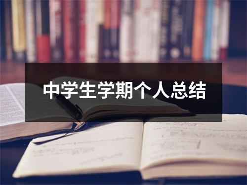 中学生学期个人总结