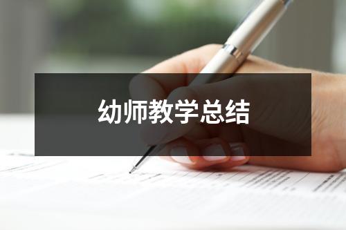 幼师教学总结