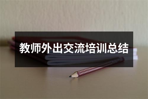 教师外出交流培训总结