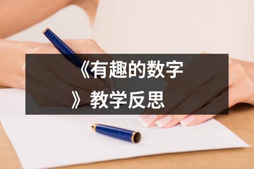 《有趣的数字》教学反思