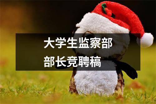 大学生监察部部长竞聘稿