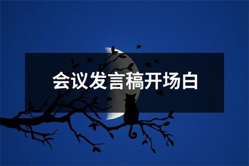 会议发言稿开场白