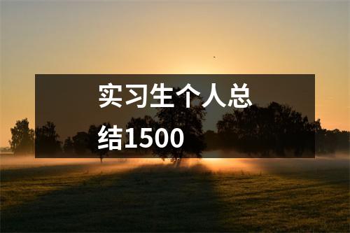 实习生个人总结1500