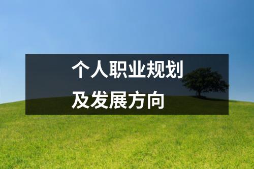 个人职业规划及发展方向