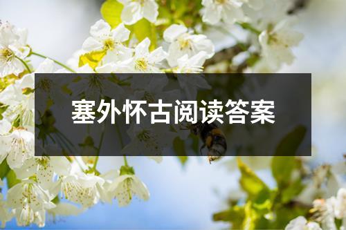 塞外怀古阅读答案