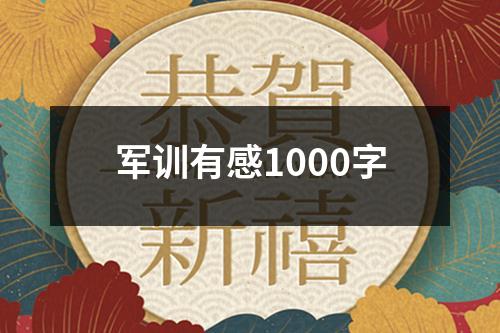 军训有感1000字