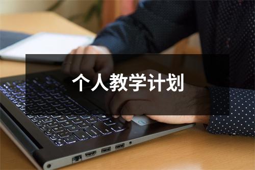 个人教学计划