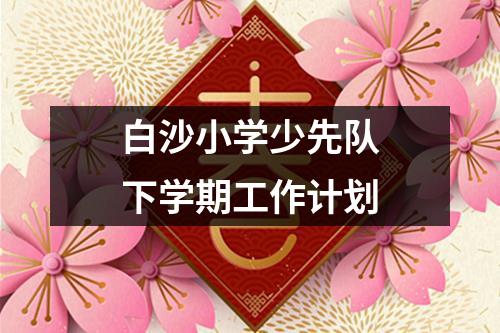 白沙小学少先队下学期工作计划