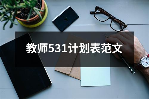 教师531计划表范文