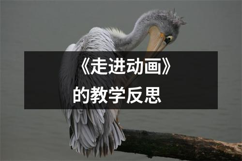 《走进动画》的教学反思