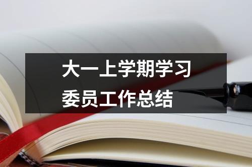 大一上学期学习委员工作总结