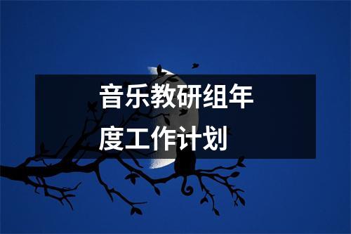 音乐教研组年度工作计划