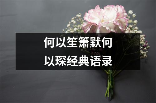 何以笙箫默何以琛经典语录