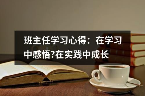 班主任学习心得：在学习中感悟?在实践中成长