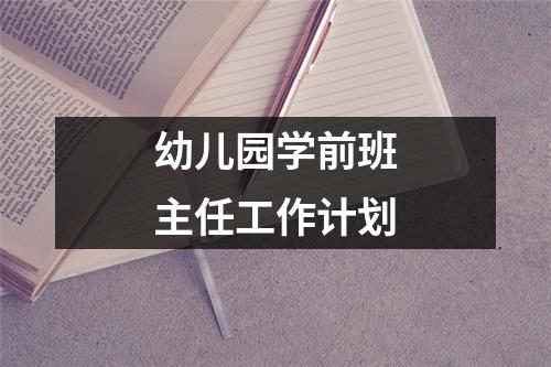 幼儿园学前班主任工作计划