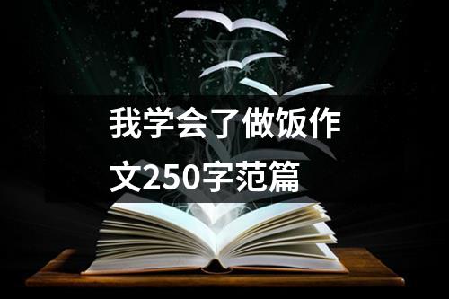 我学会了做饭作文250字范篇