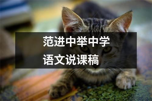 范进中举中学语文说课稿