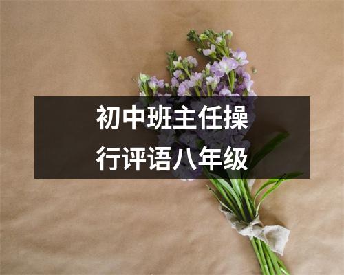 初中班主任操行评语八年级