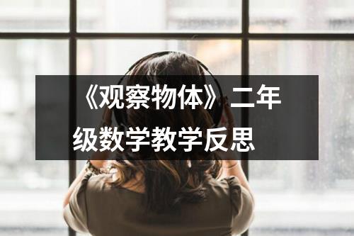 《观察物体》二年级数学教学反思