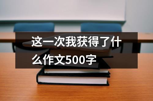 这一次我获得了什么作文500字