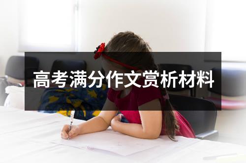 高考满分作文赏析材料