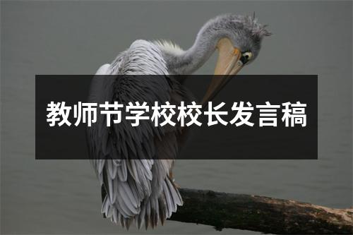 教师节学校校长发言稿