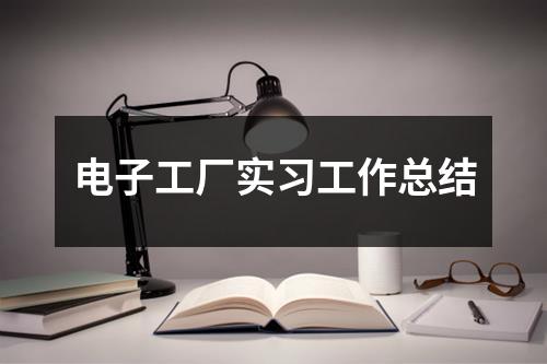 电子工厂实习工作总结