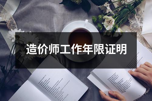 造价师工作年限证明